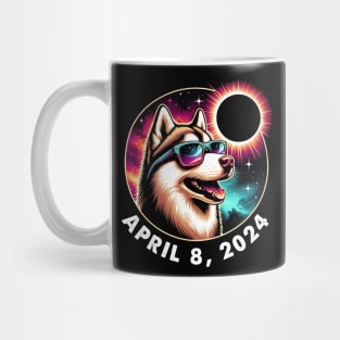 Radiant Siberian Huskie Eclipse: Unique Tee for Cold-Weather Canine Enthusiasts Mug